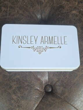 Kinsley Armelle White Tin with Gold Lettering